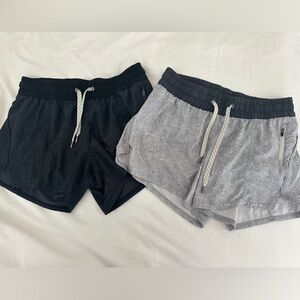 Vuori Women's Athletic Shorts - Black and Gray